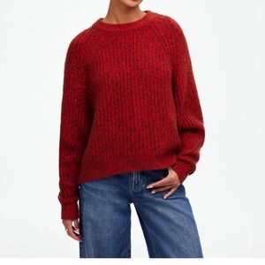 Madewell Women's Rich Red Crew Neck Sweater